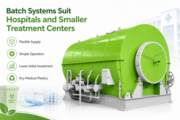 Batch medical waste management pyrolysis system