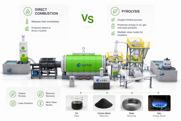 Comparison of Waste-to-Energy Incineration and Pyrolysis Oil-to-Energy