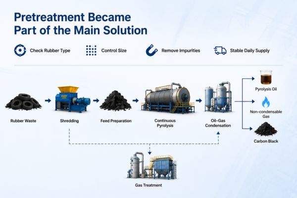 Pretreatment of waste tire for pyrolysis
