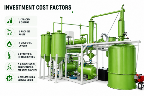 Pyrolysis oil distillation plant