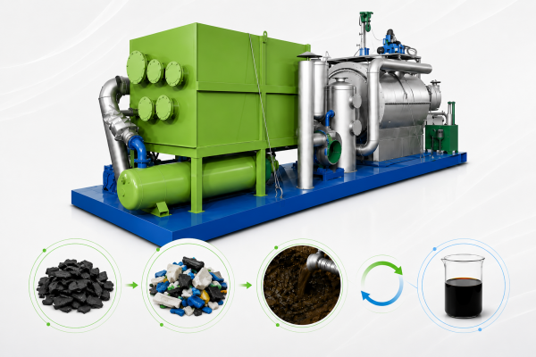 Skid-mounted pyrolysis plant